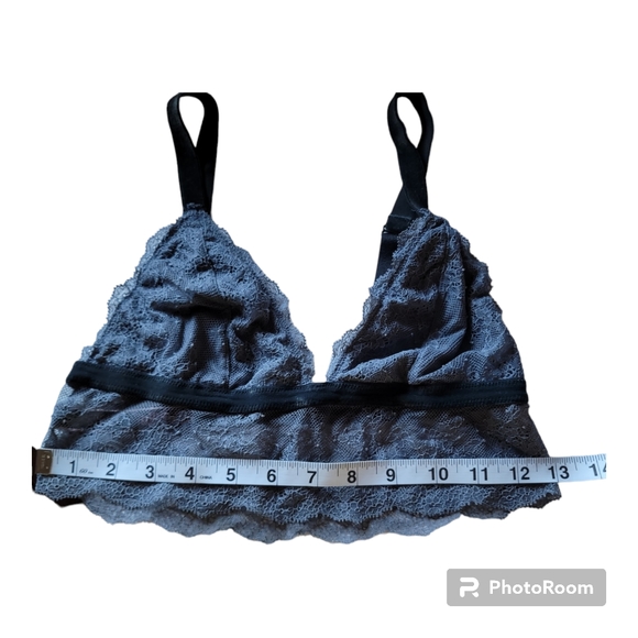 Victoria's Secret Bralette Longline Adjustable Straps Gray Lace Size S - Picture 8 of 11